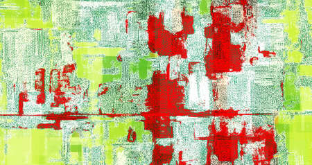Festive digital texture. Colorful abstract dirty art background. Green and red. Bright artwork with...
