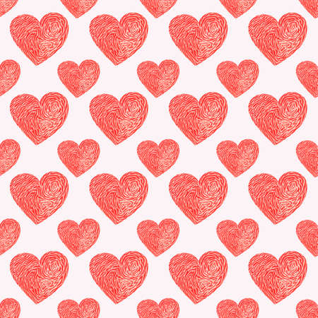 Watercolor image of a pattern with hearts. Seamless pattern of excellent quality. A symbol of...