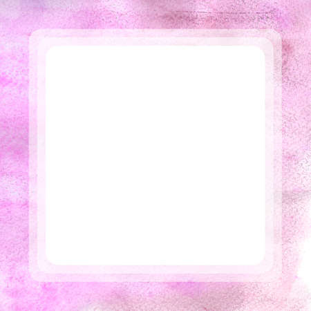 Square watercolor frame handmade. Abstract illustration of a frame template. Exclusive painting background. A unique image. White square in the design. New design.の写真素材