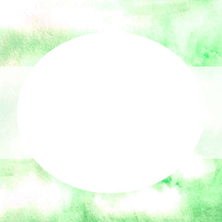 Square watercolor frame with a white oval. Abstract illustration template frame. Exclusive artwork background. A unique image. A white oval in the design. New design.の写真素材