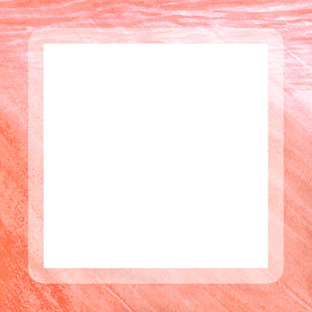 Square watercolor frame handmade. Abstract illustration of a frame template. Exclusive painting background. A unique image. White square in the design. New design.の写真素材