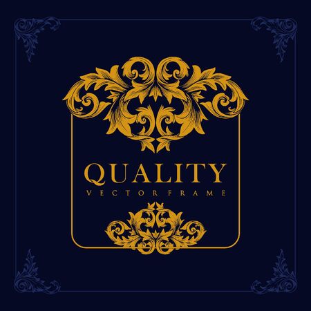 Quality Vector Frame Elegant Vintage Luxury Blueのイラスト素材