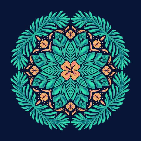 Ethnic boho hippie seamless Mandala patternのイラスト素材