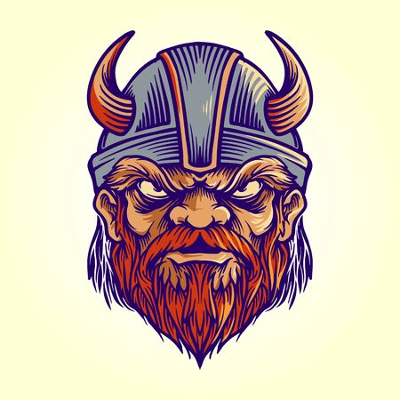 Mascot Viking Logo Helmet illustrationのイラスト素材