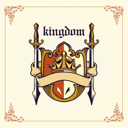 Kingdom Badge Arm With Ribbon for your logoのイラスト素材
