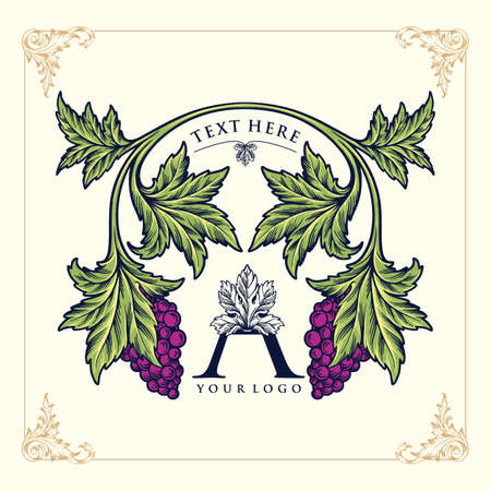 wine icon A for wine purple style vector illustrationのイラスト素材