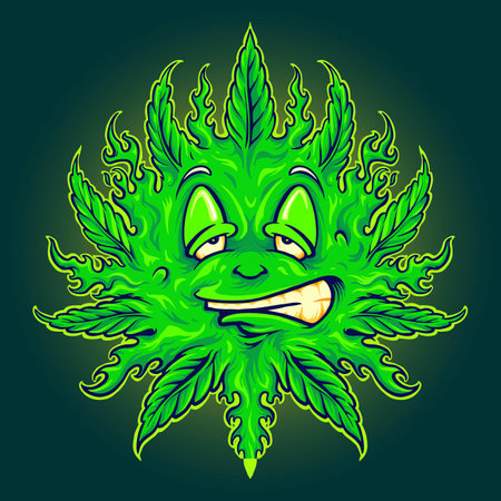 Gold Skull Smoking Marijuana Vector illustrations for your work Logo, mascot merchandise t-shirt, stickers and Label designs, poster, greeting cards advertising business company or brands.のイラスト素材