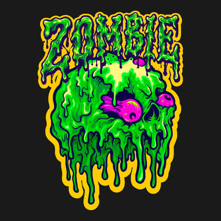 Monster eat Blood Horror Halloween  Vector illustrations for your work Logo, mascot merchandise t-shirt, stickers and Label designs, poster, greeting cards advertising business company or brands.のイラスト素材