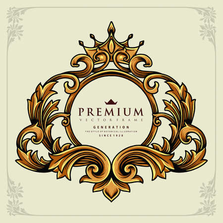 Crown Calligraphy Ornate Luxury Vector illustrations for your work Logo, mascot merchandise t-shirt, stickers and Label designs, poster, greeting cards advertising business company or brands.のイラスト素材
