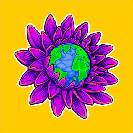 World environment day logo mascot vector illustrations for your work logo, merchandise t-shirt, stickers and label designs, poster, greeting cards advertising business company or brandsのイラスト素材