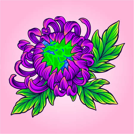 Celebrate international earth day with flourish ornate vector illustrations for your work logo, merchandise t-shirt, stickers and label designs, poster, greeting cards advertising business company or brandsのイラスト素材