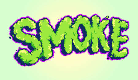 Lettering Smoke Typeface Pop art Vector illustrations for your work Logo, mascot merchandise t-shirt, stickers and Label designs, poster, greeting cards advertising business company or brands.のイラスト素材