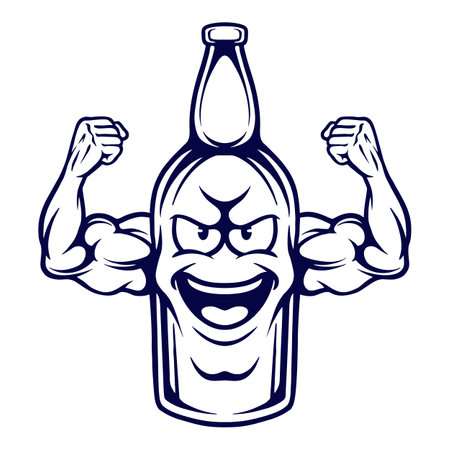 Bottle Mascot Silhouette Vector illustrations for your work Logo, mascot merchandise t-shirt, stickers and Label designs, poster, greeting cards advertising business company or brands.のイラスト素材