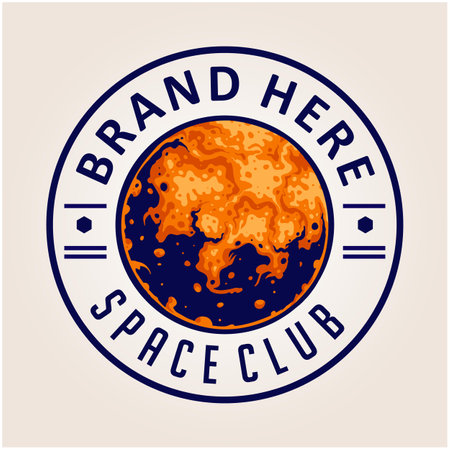 Label space club logo design illustration vector illustrations for your work logo, merchandise t-shirt, stickers and label designs, poster, greeting cards advertising business company or brandsのイラスト素材