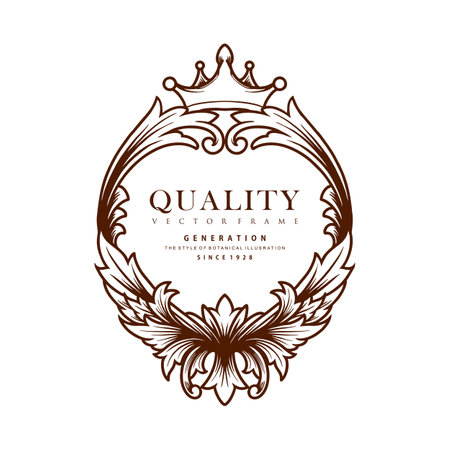 Floral Frame Ellipse with Crown Silhouette Vector illustrations for your work Logo, mascot merchandise t-shirt, stickers and Label designs, poster, greeting cards advertising business company or brands.のイラスト素材