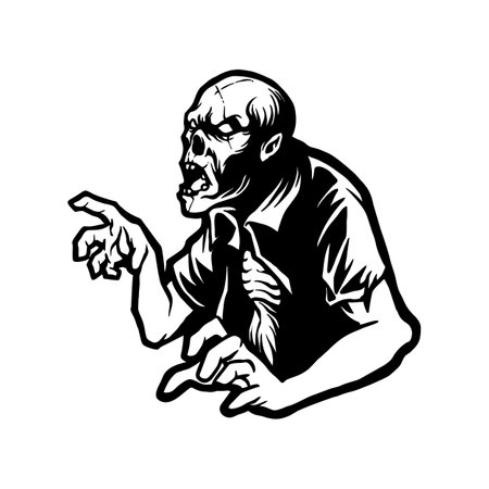 Halloween Spooky Zombie Silhouette Clipart Vector illustrations for your work Logo, mascot merchandise t-shirt, stickers and Label designs, poster, greeting cards advertising business company or brands.のイラスト素材