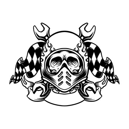Helmet Skull Bikers Motorcycle Sport  Silhouette Vector illustrations for your work Logo, mascot merchandise t-shirt, stickers and Label designs, poster, greeting cards advertising business company or brands.のイラスト素材