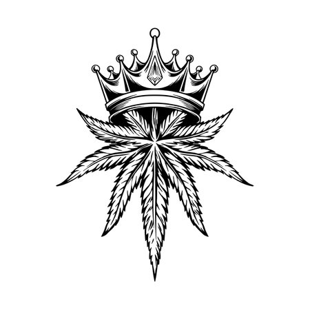 King Marijuana Logo Silhouette Crafts Vector illustrations for your work Logo, mascot merchandise t-shirt, stickers and Label designs, poster, greeting cards advertising business company or brands.のイラスト素材
