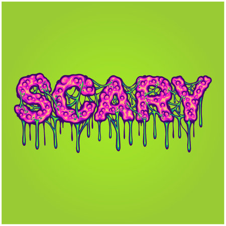 Horror scary text hand lettering words illustrations vector illustrations for your work logo, merchandise t-shirt, stickers and label designs, poster, greeting cards advertising business company or brandsのイラスト素材