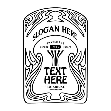 Frame label classic art nouveau style monochrome vector illustrations for your work logo, merchandise t-shirt, stickers and label designs, poster, greeting cards advertising business company or brandsのイラスト素材
