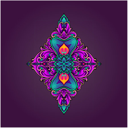 Vintage engraved floral ornaments ace of diamond illustrations vector illustrations for your work logo, merchandise t-shirt, stickers and label designs, poster, greeting cards advertising business company or brandsのイラスト素材
