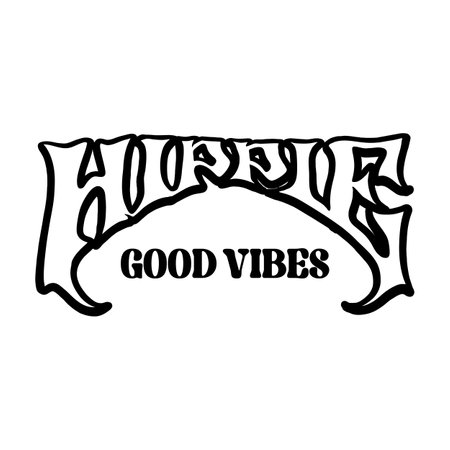 Hippie good vibes lettering word logo illustrations outline vector illustrations for your work logo, merchandise t-shirt, stickers and label designs, poster, greeting cards advertising business company or brandsのイラスト素材