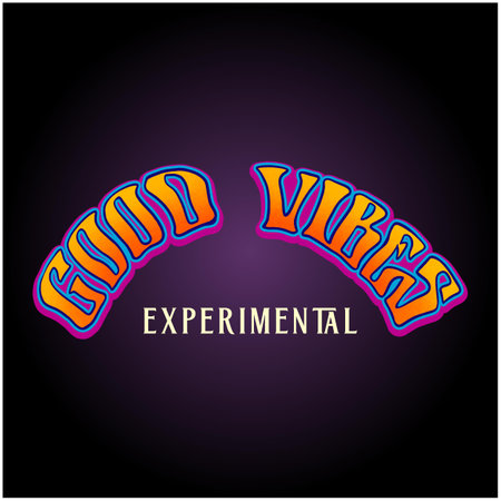 Good vibes experimental typeface cool text logo illustrations vector illustrations for your work logo, merchandise t-shirt, stickers and label designs, poster, greeting cards advertising business company or brandsのイラスト素材
