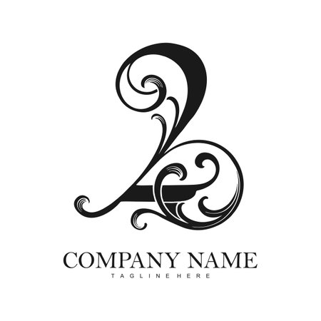 Luxury defined engraved number 2 monogram logo outline vector illustrations for your work logo, merchandise t-shirt, stickers and label designs, poster, greeting cards advertising business company or brandsのイラスト素材