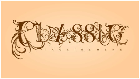 Beauty elegant classic gold lettering monogram logo vector illustrations for your work logo, merchandise t-shirt, stickers and label designs, poster, greeting cards advertising business company or brandsのイラスト素材