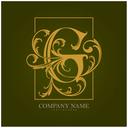 Elegant flourish G monogram letter logo vector illustrations for your work logo, merchandise t-shirt, stickers and label designs, poster, greeting cards advertising business company or brandsのイラスト素材