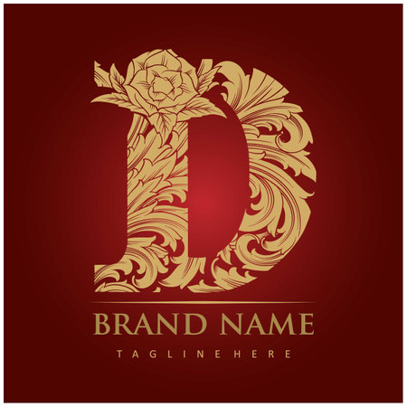 Dazzling luxury engraved D monogram letter logo vector illustrations for your work logo, merchandise t-shirt, stickers and label designs, poster, greeting cards advertising business company or brandsのイラスト素材