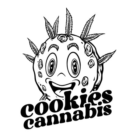 Adorable marijuana cookies sweet tooth illustrations silhouette vector illustrations for your work logo, merchandise t-shirt, stickers and label designs, poster, greeting cards advertising business company or brandsのイラスト素材