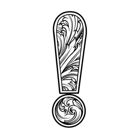 Opulent exclamation mark classic ornamental Illustration silhouette vector illustrations for your work logo, merchandise t-shirt, stickers and label designs, poster, greeting cards advertising business company or brandsのイラスト素材