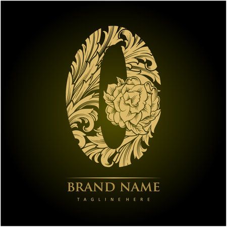Classic engraved monogram number zero artistry vector illustrations for your work logo, merchandise t-shirt, stickers and label designs, poster, greeting cards advertising business company or brandsのイラスト素材