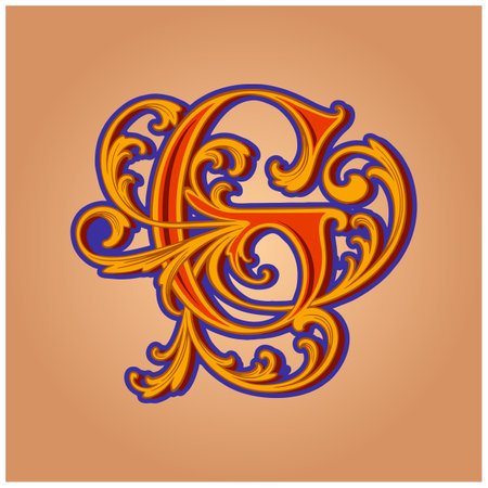 Elegant G monogram logo classic charm vector illustrations for your work logo, merchandise t-shirt, stickers and label designs, poster, greeting cards advertising business company or brandsのイラスト素材