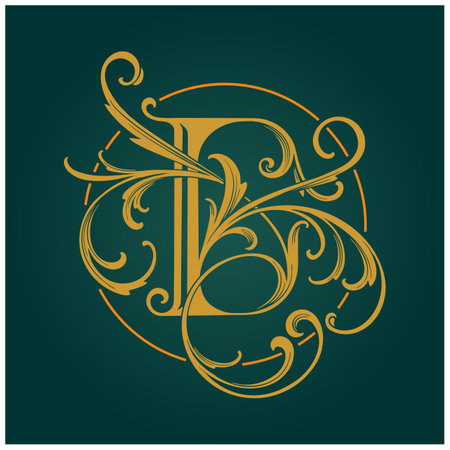 Classic flourish letter E monogram logo elegance vector illustrations for your work logo, merchandise t-shirt, stickers and label designs, poster, greeting cards advertising business company or brandsのイラスト素材