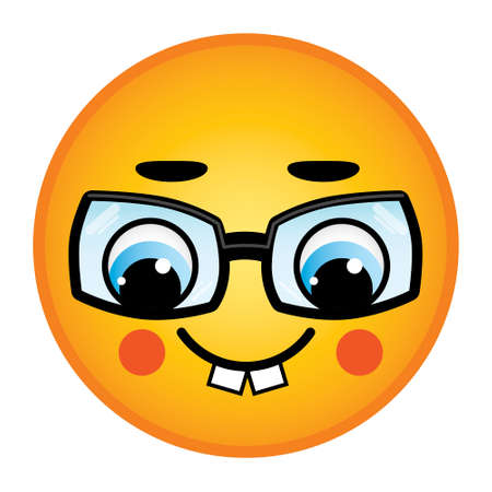 Nerd smiley with glasses and cheeks networkのイラスト素材