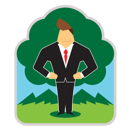 Business man in natureのイラスト素材
