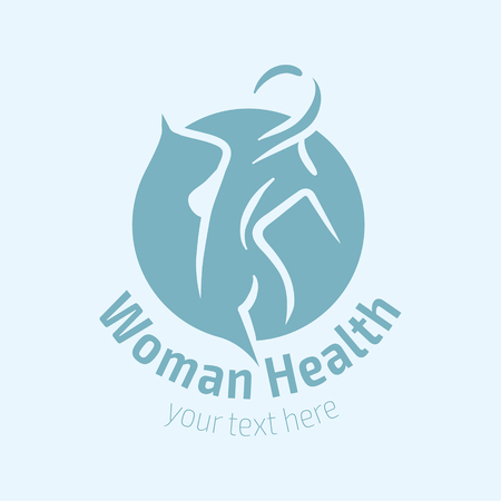 Women fitness logo icon. Sports, health, spa, yoga, beauty vector logo. Woman silhouette logo. Diet logo. Spa salon logoのイラスト素材