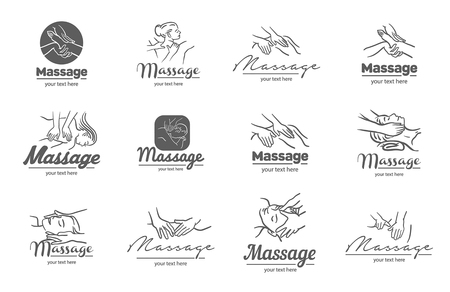 Vector logo of  massage process  illustration on white backgroundのイラスト素材
