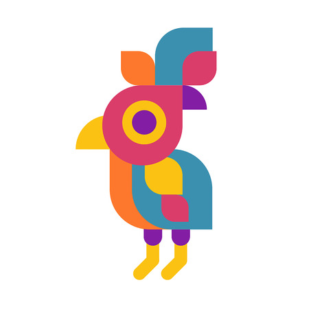 Vector illustration concept of parrot bird logo. Colorful icon on white backgroundのイラスト素材