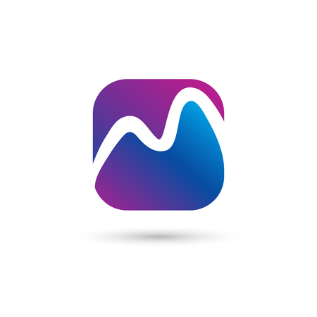 Vector illustration concept of M letter logo symbol. Colorful on white backgroundのイラスト素材