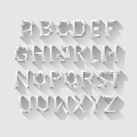 Font Script Typeface handcrafted handwritten vector label alphabet design named vintage polygonalのイラスト素材