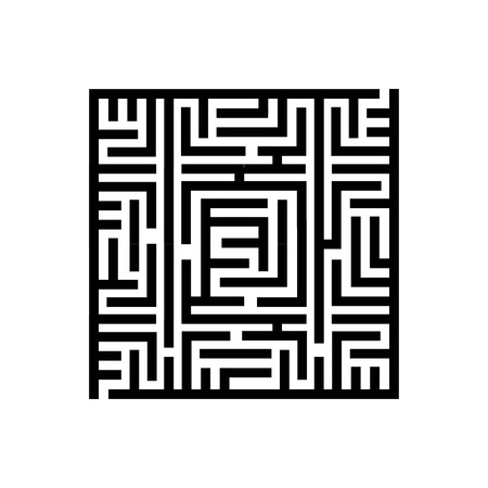 Vector illustration concept of Square labyrinth Maze. Icon on white backgroundのイラスト素材