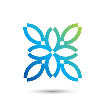 Abstract elegant flower logo icon vector design. Universal creative premium symbol. Graceful jewel vector sign illustration.のイラスト素材