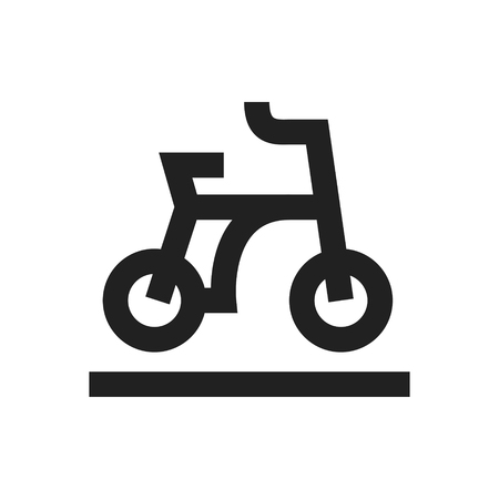 Vector illustration concept of Bicycle icon. Black on white backgroundのイラスト素材