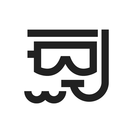 Vector illustration concept of Diving icon. Black on white backgroundのイラスト素材