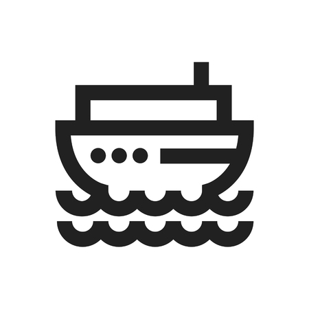 Vector illustration concept of Boat ship icon. Black on white backgroundのイラスト素材