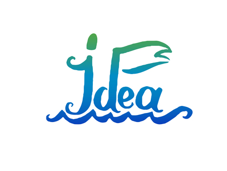 Vector illustration concept of Idea boat word with flag lettering icon.のイラスト素材