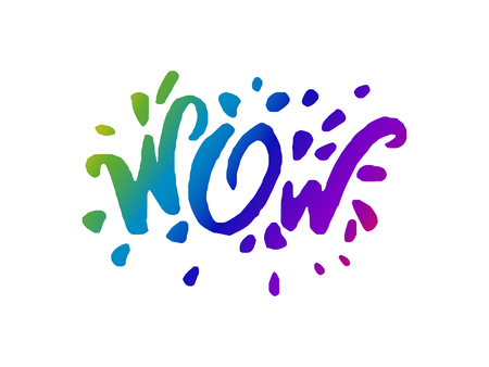 Vector illustration concept of Wow phrase word lettering phrase icon.のイラスト素材
